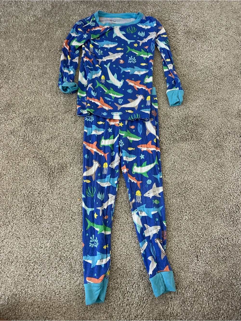 Little Sleepies Blue Shark & Sea Life Pajama Set